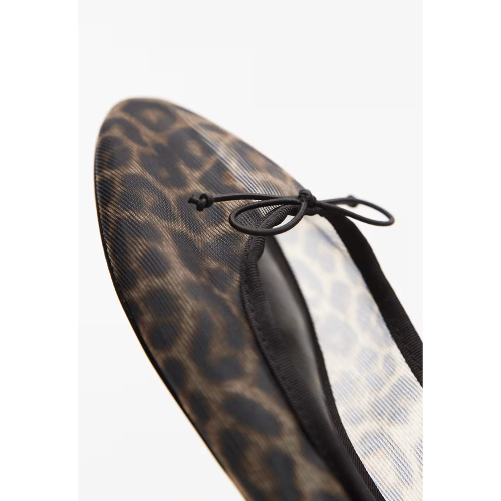 NEW MANGO MNG LEOPARD ANIMAL PRINT MESH BALLERINA BALLET FLATS SHOES 38 US 7.5 - Picture 7 of 13